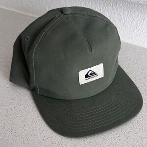 Quiksilver Olive Army Green Five-Panel Brushed Microfiber Hat Cap Patch Logo
